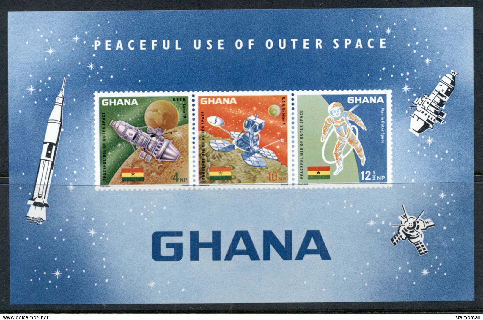 Ghana 1967 Peaceful Use Of Outer Space MS MUH - Ghana (1957-...)