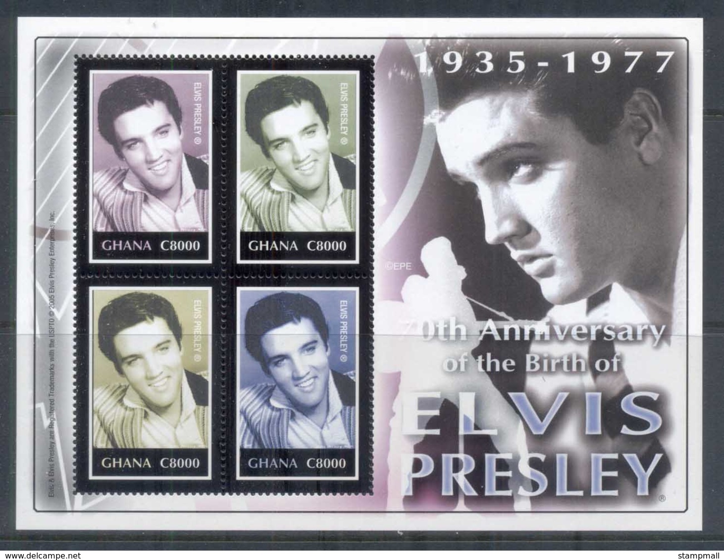 Ghana 2005 Elvis Presley 70th Birthday MS MUH - Ghana (1957-...)