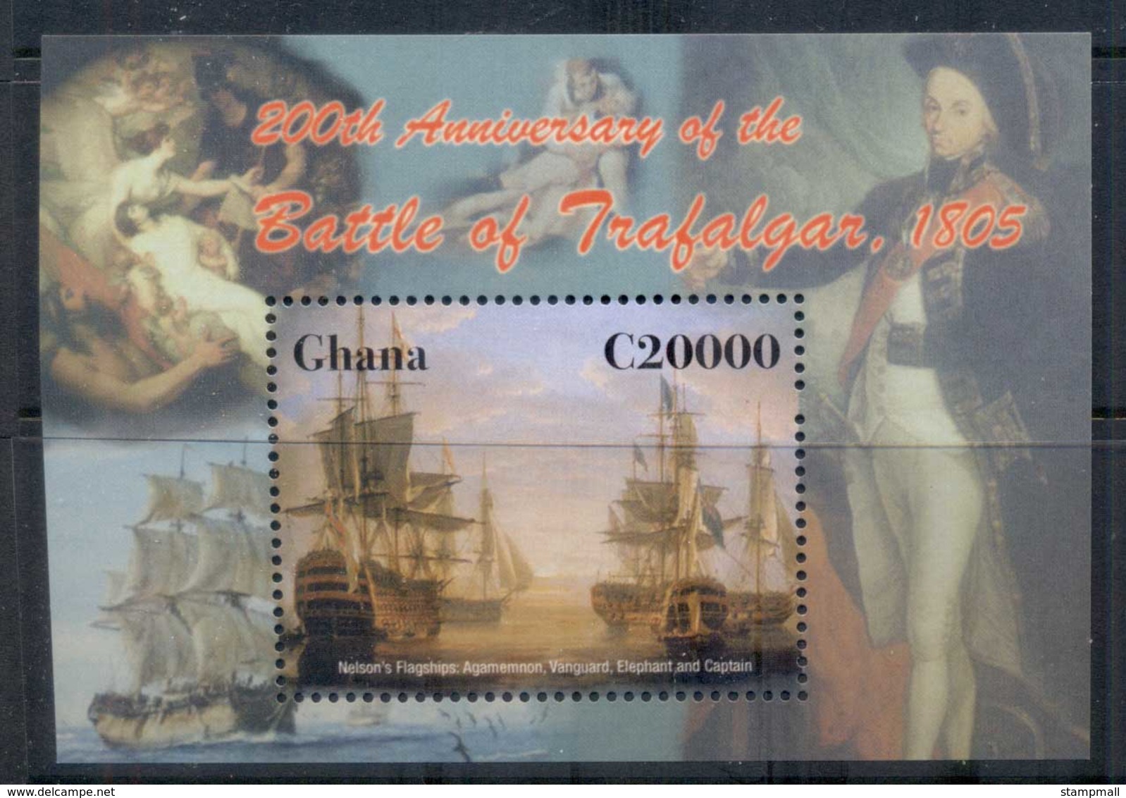 Ghana 2006 Battle Of Trafalgar, Nelson, Ships MS MUH - Ghana (1957-...)