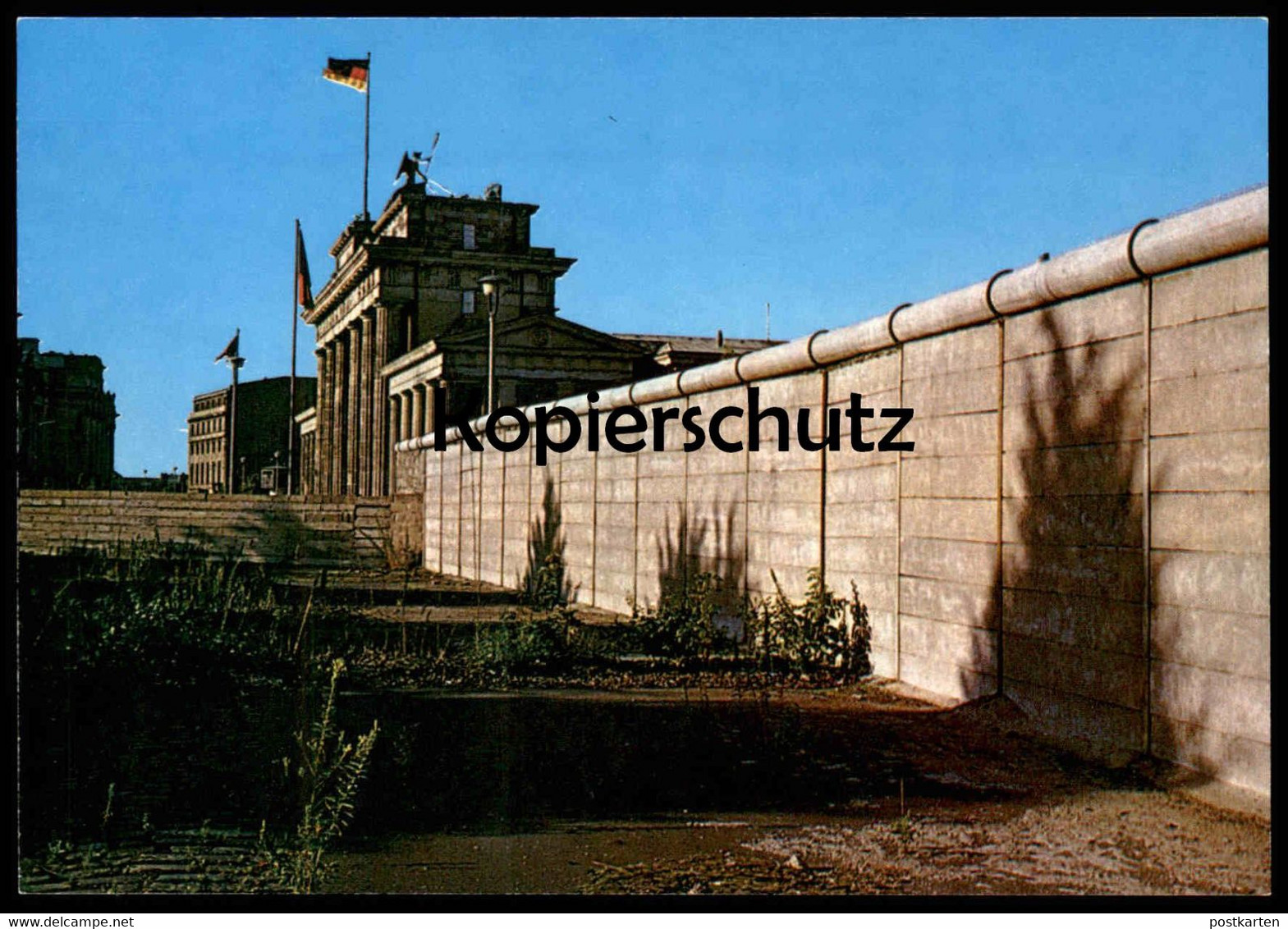 ÄLTERE POSTKARTE BERLIN BRANDENBURGER TOR UND BERLINER MAUER LE MUR THE WALL Ansichtskarte AK Postcard Cpa - Berlijnse Muur