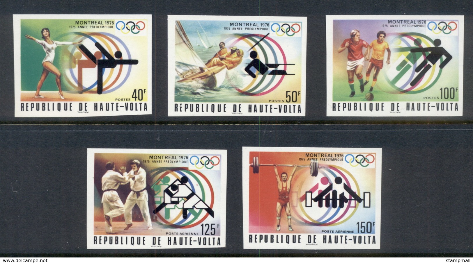 Upper Volta 1976 Summer Olympics Montreal IMPERF MUH - Upper Volta (1958-1984)