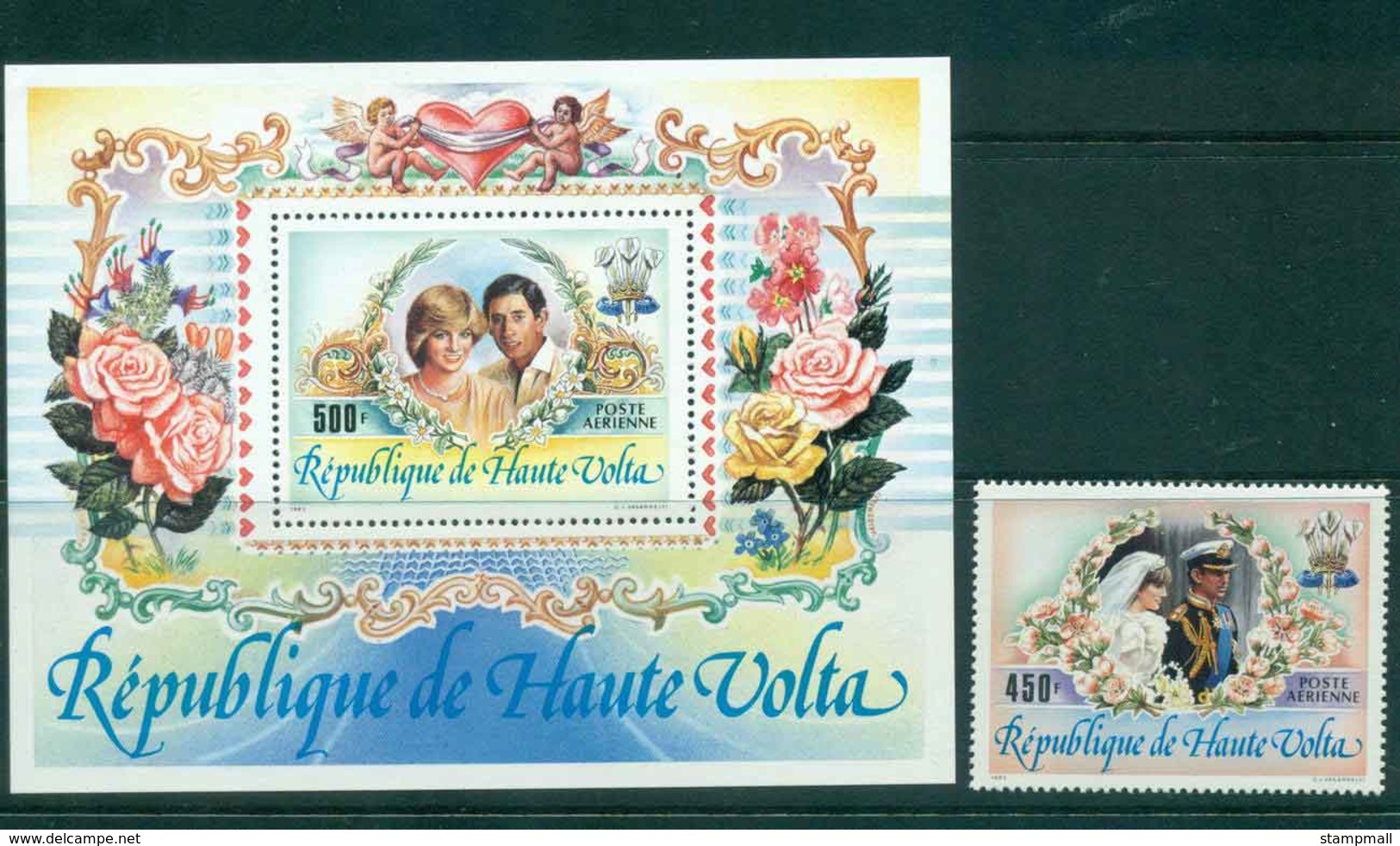 Upper Volta 1981 Charles & Diana Wedding + MS MUH Lot45316 - Upper Volta (1958-1984)