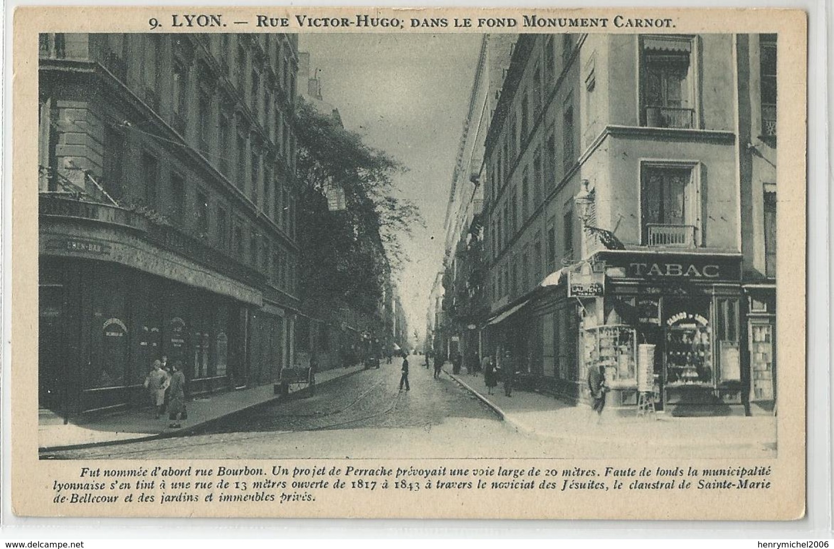 Lyon 2 - Rue Victor Hugo Tabac Dans Le Fond Monument Carnot Ed Goutagny - Lyon 2