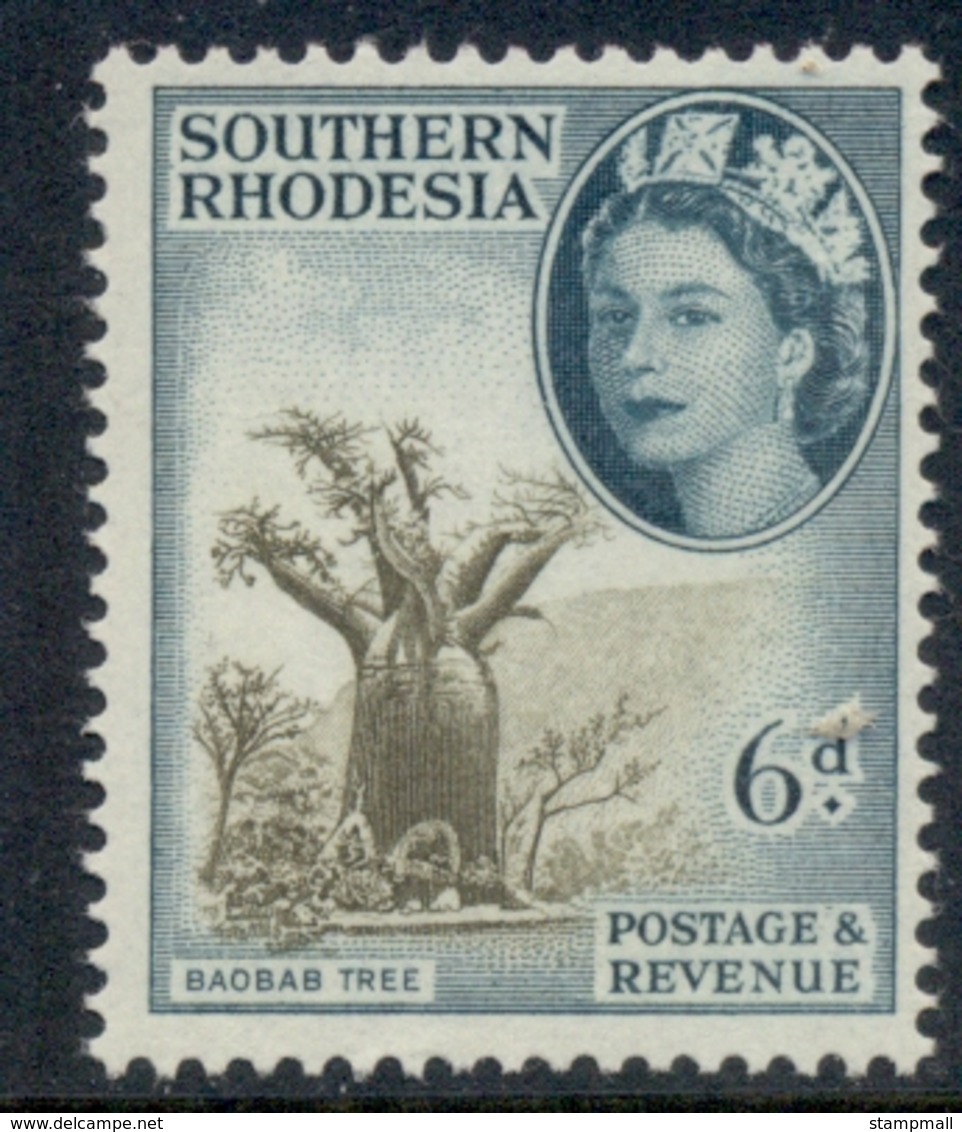 Southern Rhodesia 1953 QEII Pictorial Baobab Tree 6d MLH - Rodesia Del Sur (...-1964)