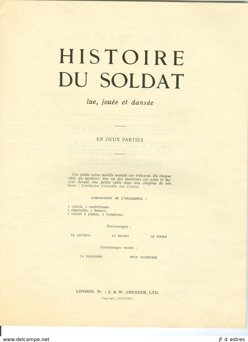 C. F. Ramuz, HIstoire Du Soldat (Libretto. Sans La Musique) Grand Prix 1953 Académie Du Disque . + R. Wangermée - Scores & Partitions