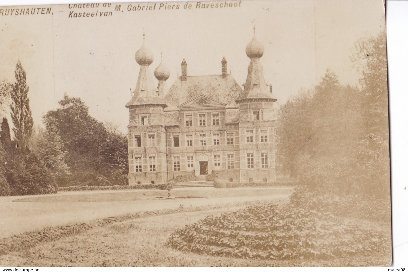 PHOTO ,,,,BELGIQUE,,,CRUYSHAUTEN ,,, CHATEAU De KASTEEL VAN,,,G. PIERRE  De RAVESCHOOT   ,  Au 26 -12-1918,,,TBE - Lieux