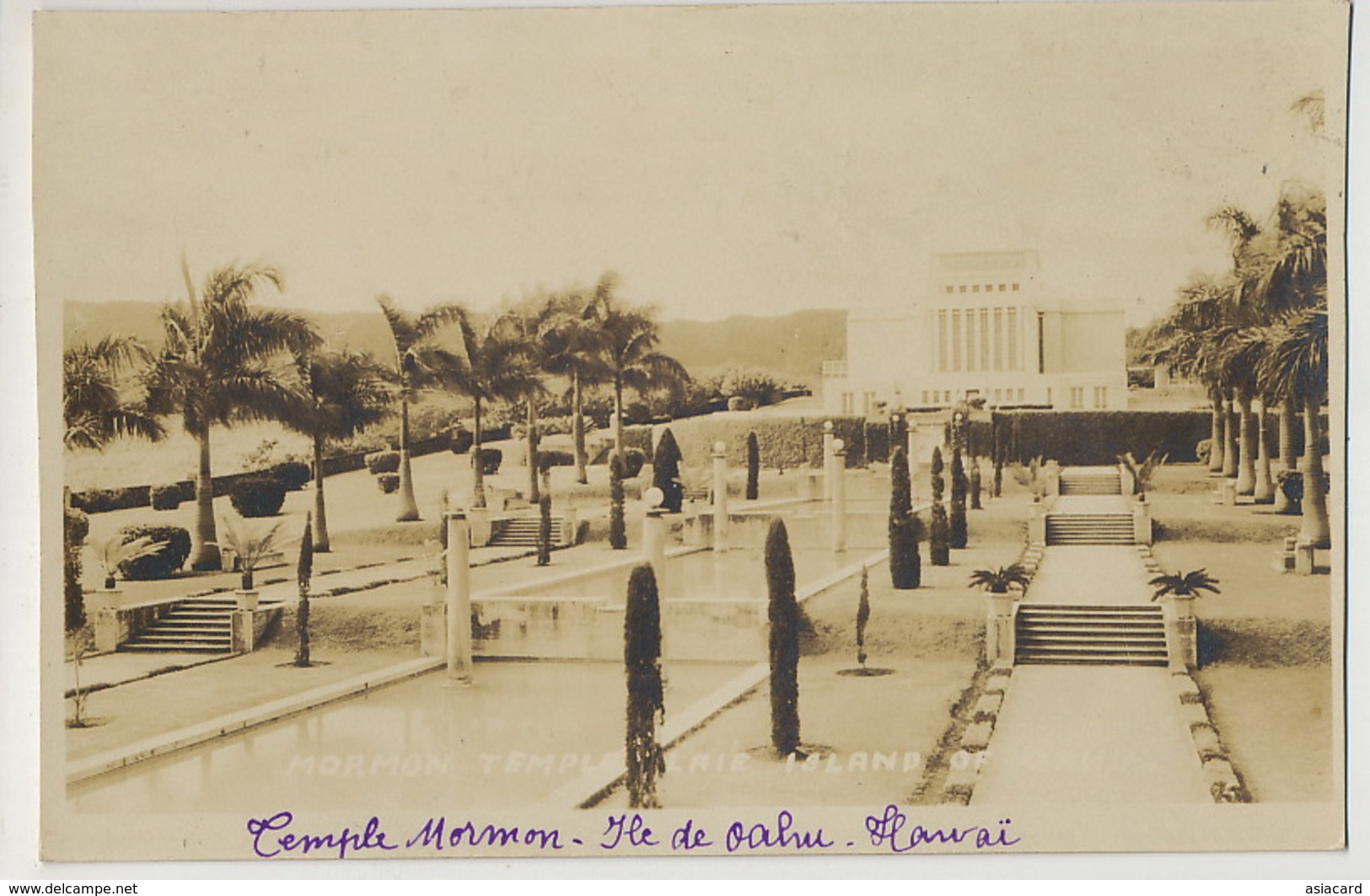 Real Photo Mormon Temple Oahu Island Hawaii - Oahu