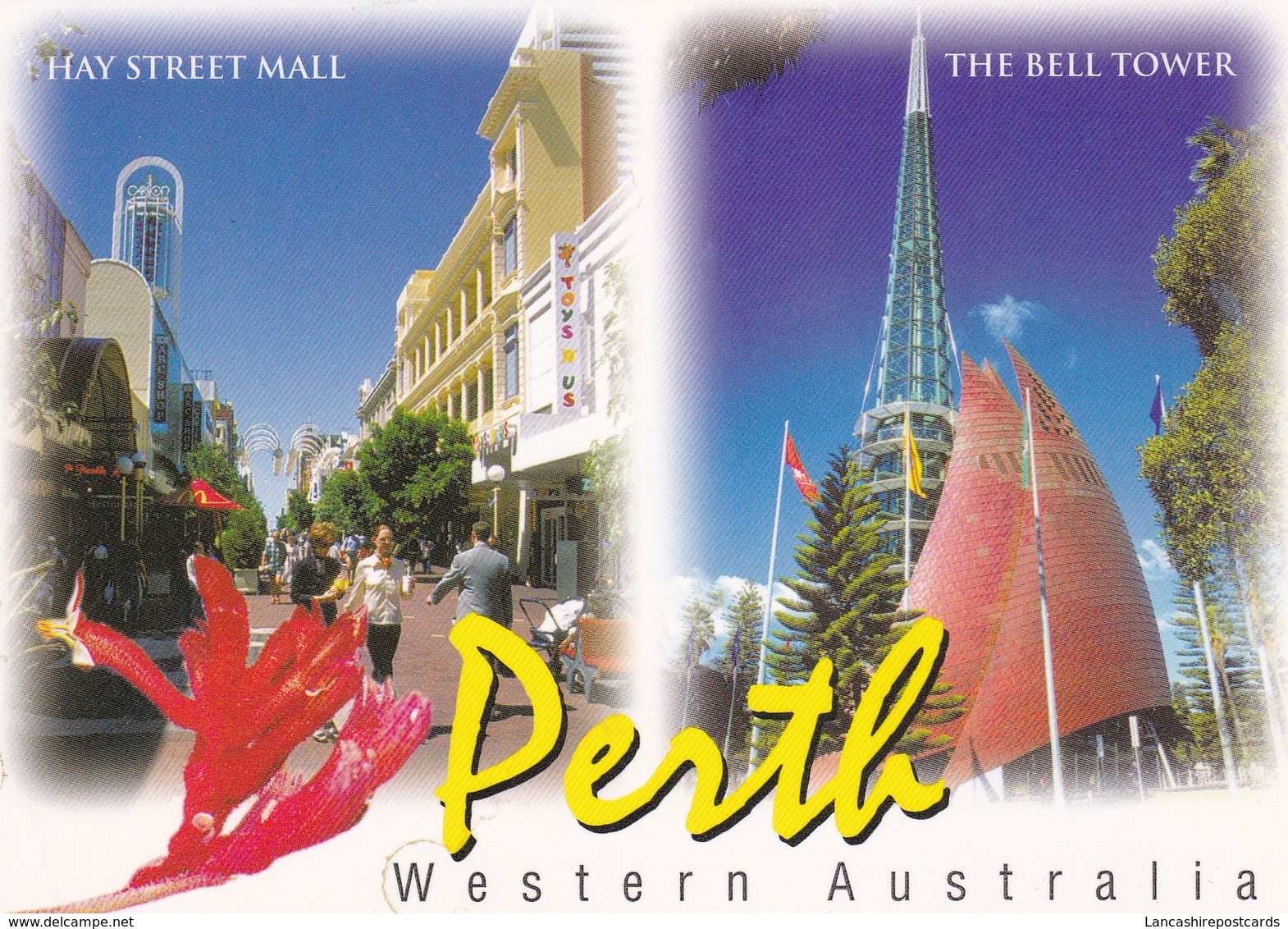 Postcard Perth Western Australia Hay Street Mall And The Bell Tower My Ref  B23084 - Perth