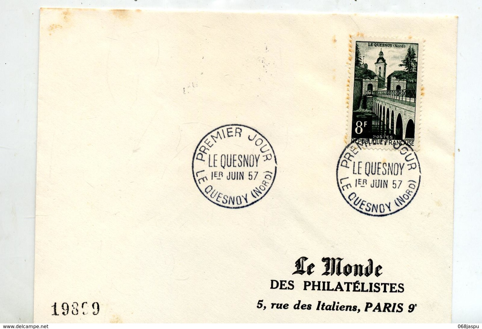Lettre Fdc 1957 Le Quesnoy - 1950-1959