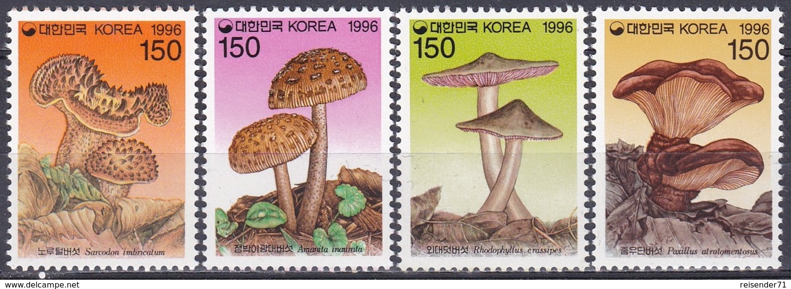 Südkorea South Korea 1996 Natur Pilze Mushrooms Habichtspilz Scheidenstreifling, Mi. 1897-0 ** - Korea (Süd-)