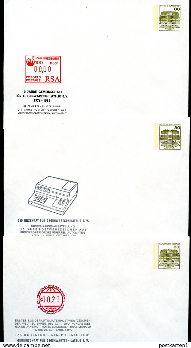 Bund PU117 D2/071a-c AUTOMATENMARKEN + WERTZEICHENDRUCKER Köln 1986 - Post