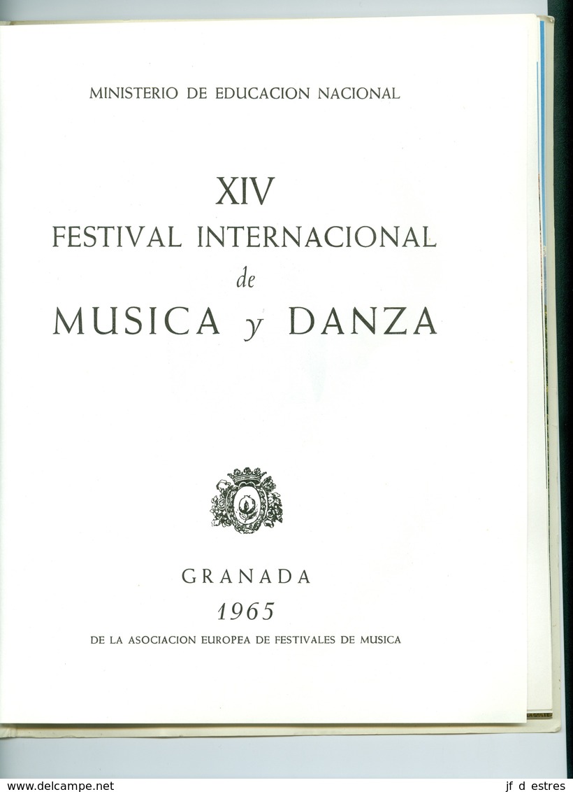 XIV Festival De Granada 1965 Programme Détaillé - Autres & Non Classés