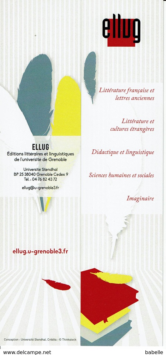 Mp " ELLUG " Ed. Littéraires Et Linguist. Université De Grenoble - Marque-Pages