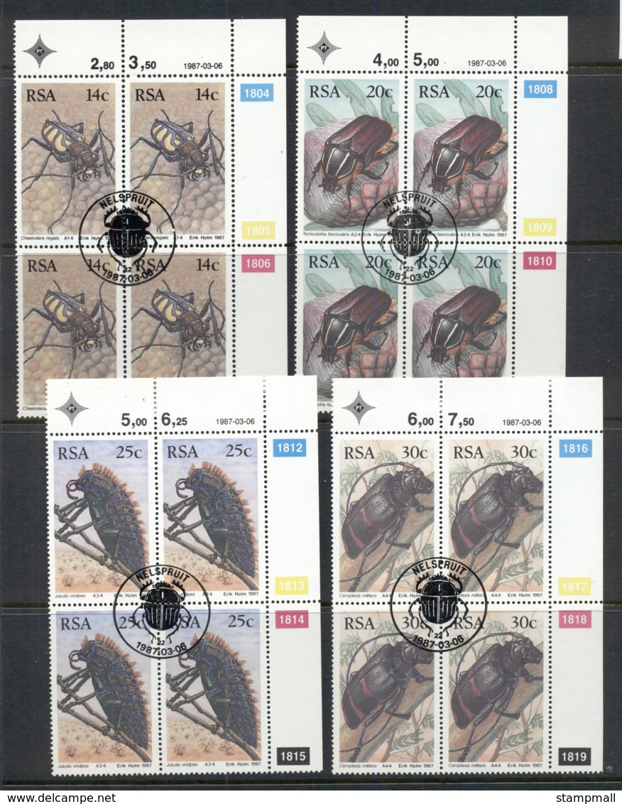 South Africa 1987 Insects Beetles Blk4 CTO - Other & Unclassified