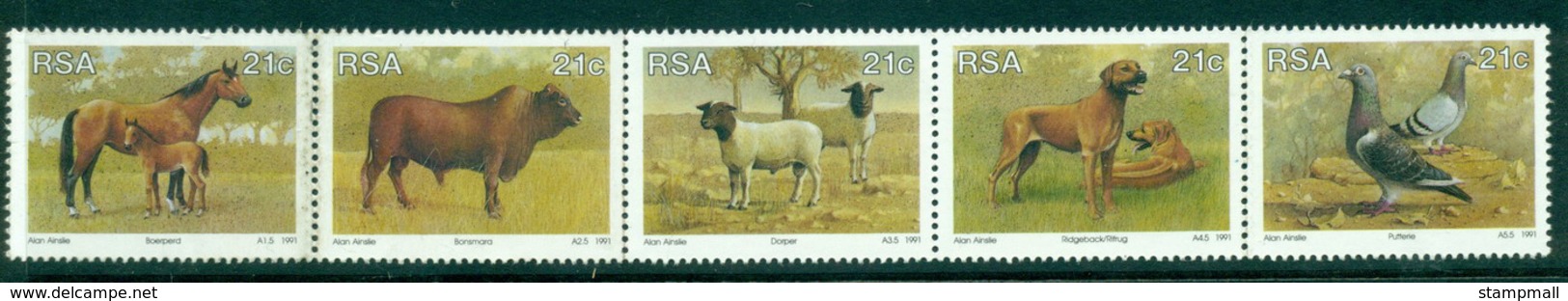South Africa 1990 Animal Breeding Str 5 MUH Lot35333 - Other & Unclassified