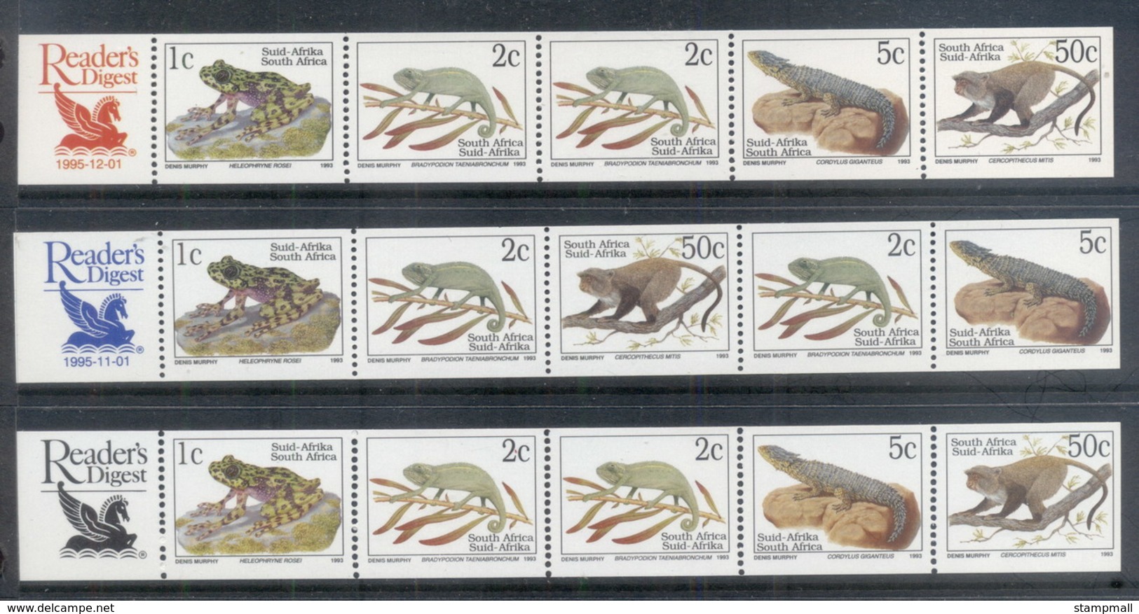 South Africa 1993 Wildlife, Reptiles 3xstr MUH - Other & Unclassified