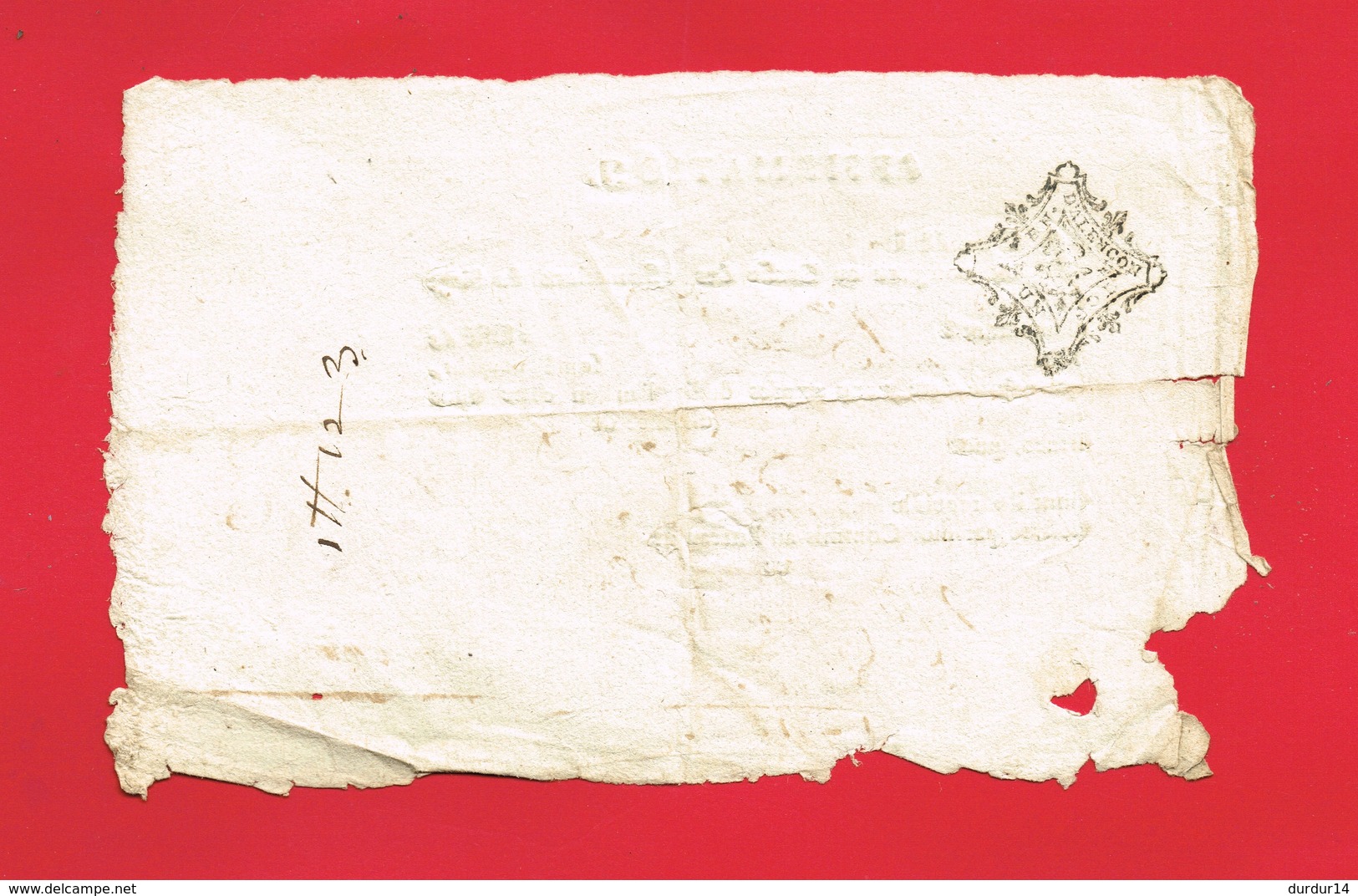 1 Document ... Greffe Des Affirmations Du Siège DOMFRONT  En 1777 Cachet De Généralité ALENÇON - Cachets Généralité
