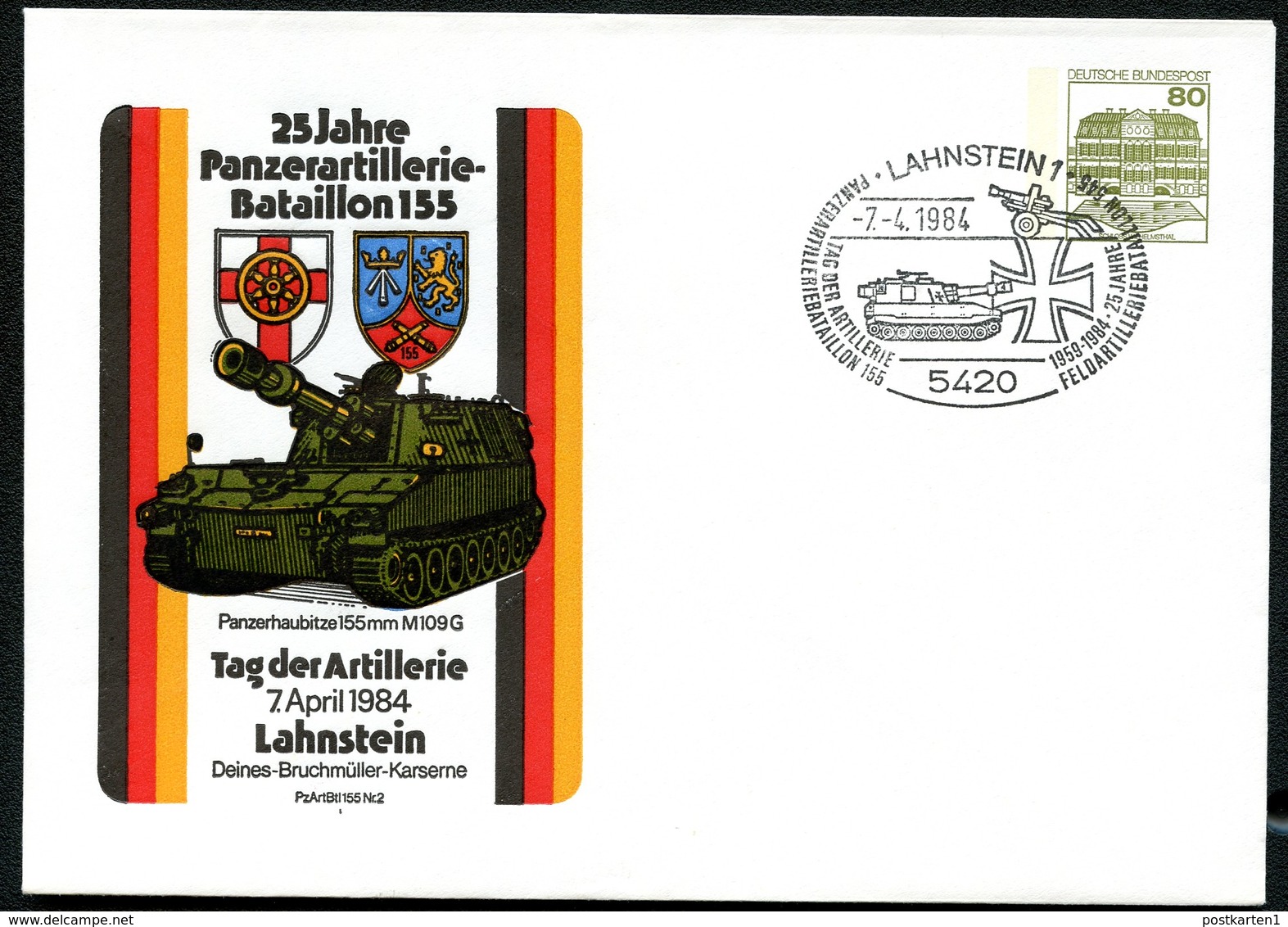 Bund PU117 D2/074 PANZERHAUBITZE Lahnstein Sost. 1984 - Privatumschläge - Gebraucht