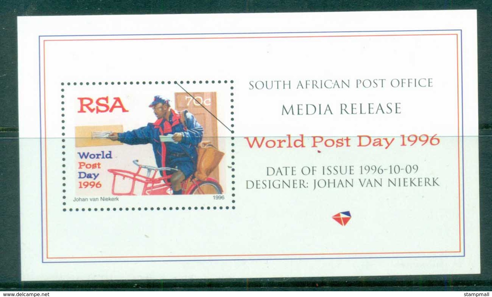 South Africa 1996 Media Release World Post Day - Other & Unclassified