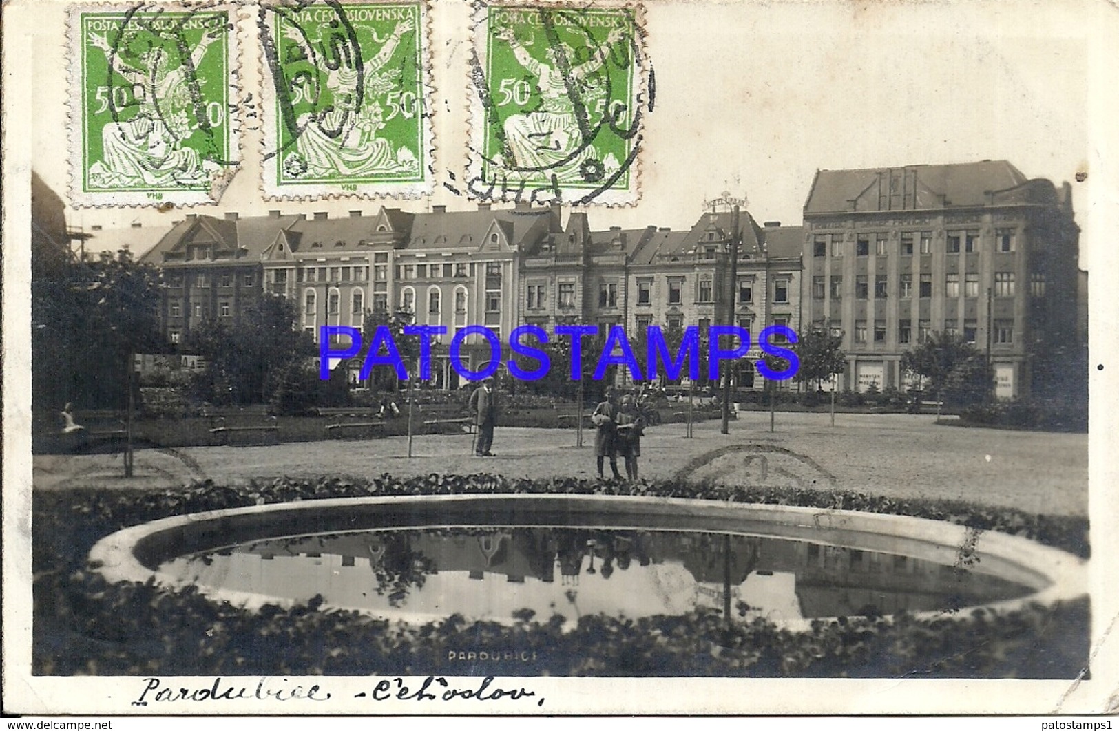 99826 CZECH REPUBLIC PRDUBICE VIEW BUILDING CIRCULATED TO ARGENTINA POSTAL POSTCARD - Repubblica Ceca