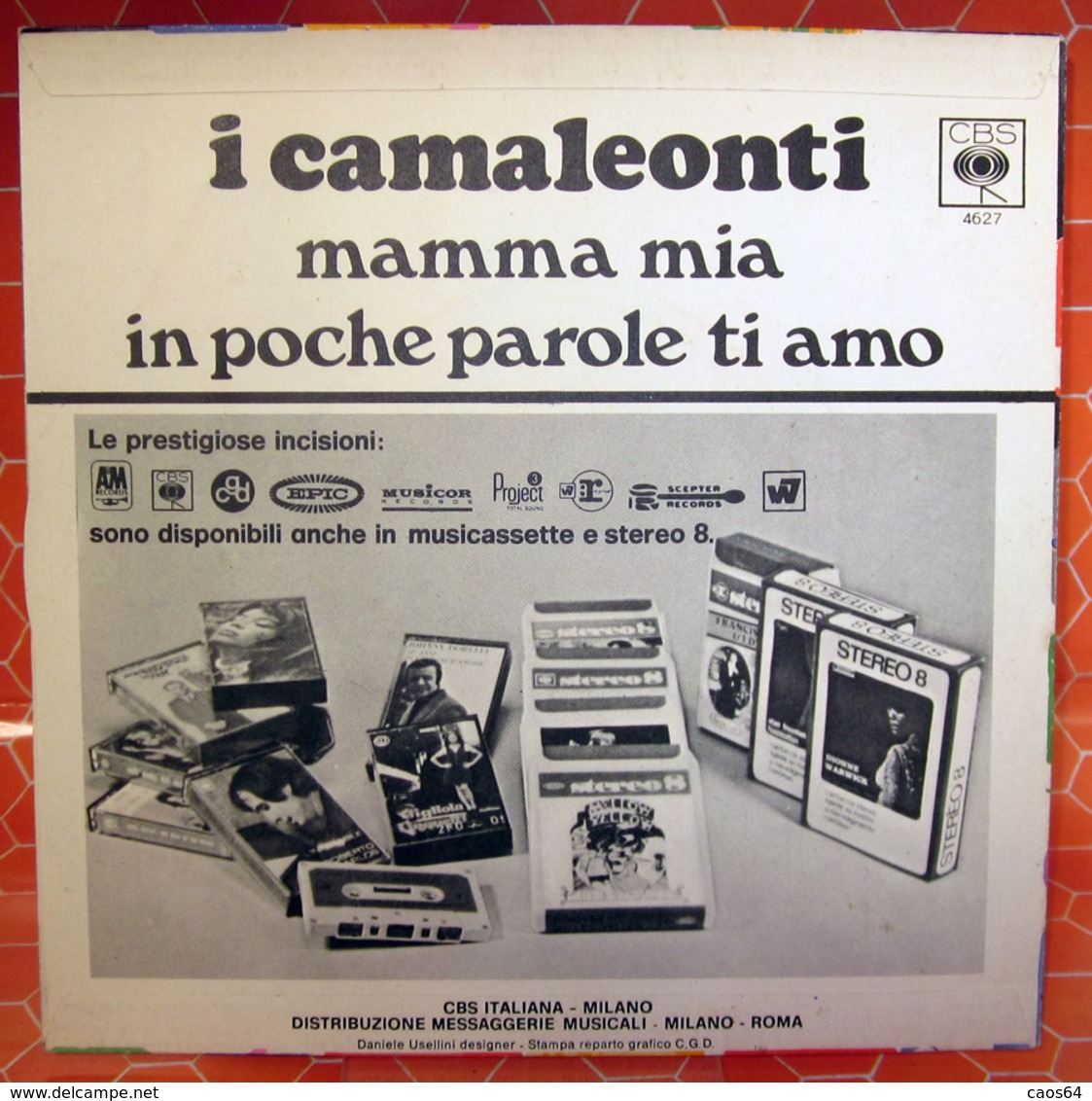 I CAMALEONTI MAMMA MIA  COVER NO VINYL 45 GIRI - 7" - Accessories & Sleeves