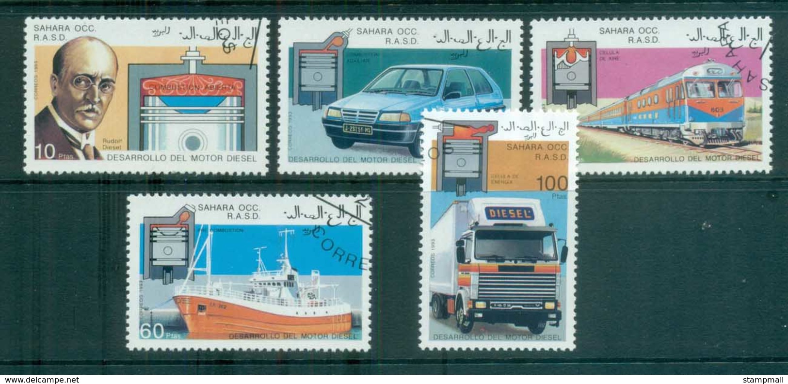 Sahara Occidental 1993 Transport, Ship, Train Cars CTO - Africa (Other)