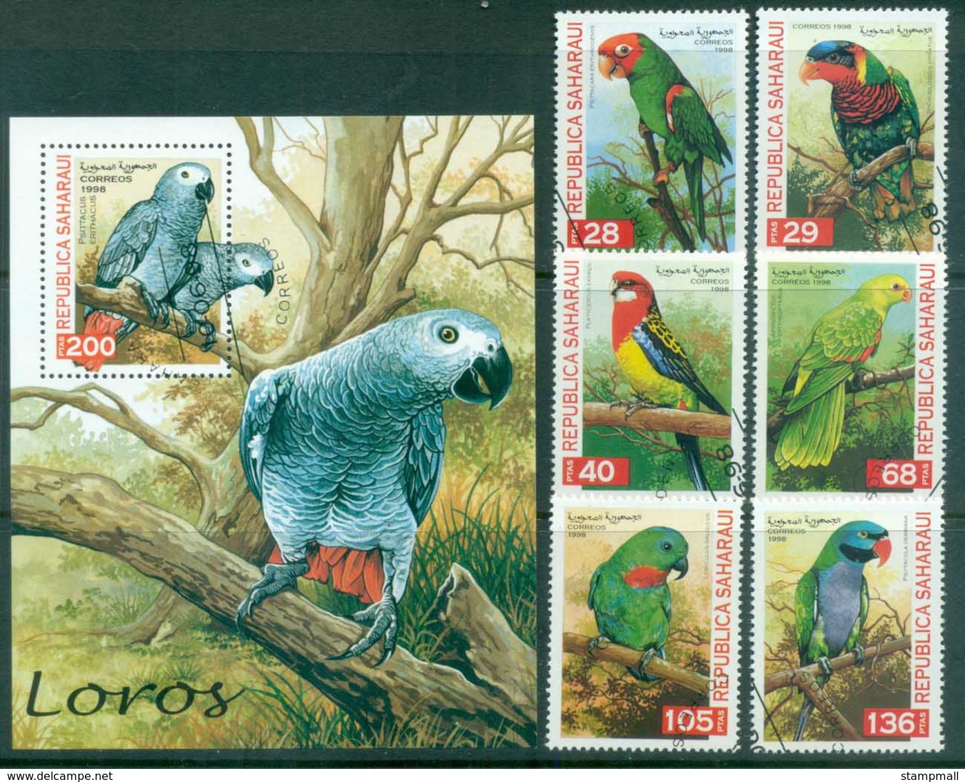 Sahara Occidental 1998 Parrots + MS CTO - Africa (Other)