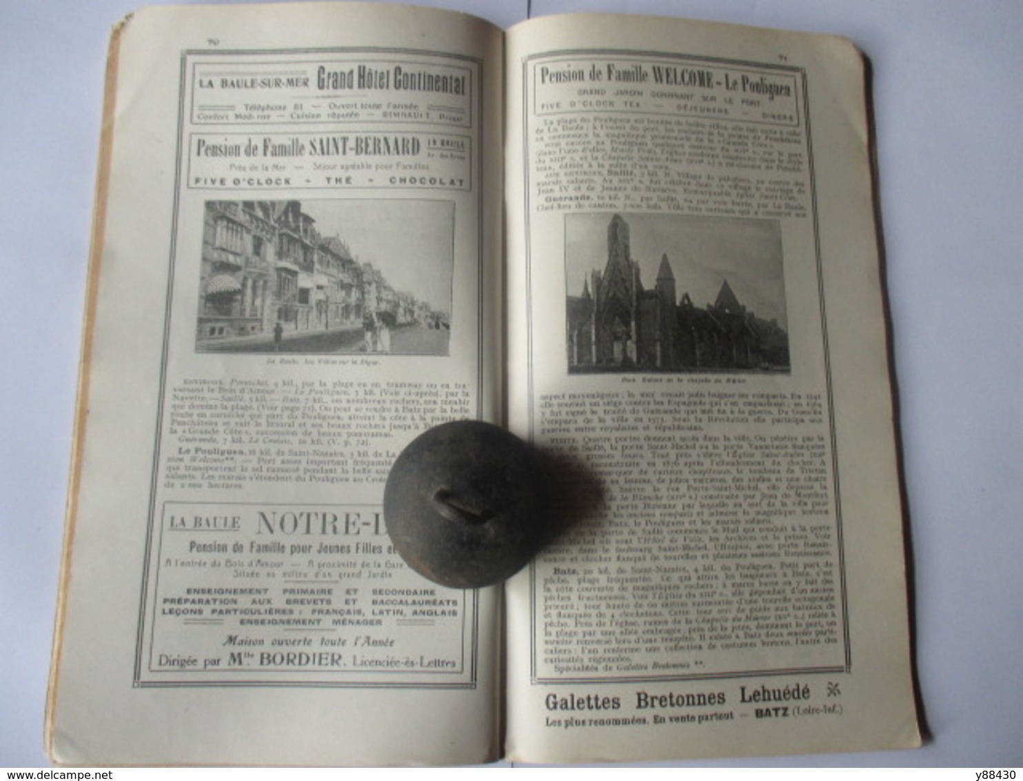 Livret Guides du Touriste THIOLIER de 1922 - LA BRETAGNE - du Mont St Michel à Brest et Nantes - 98 pages - 17 photos