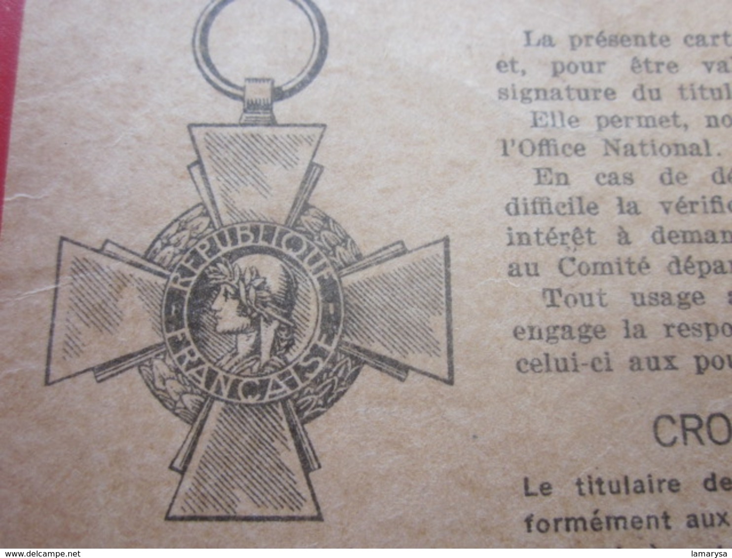 MILITARIA CARTE DU COMBATTANT 1939 WW2 OFFICE NATIONAL MUTILES,COMBATTANTS,VICTIMES De La GUERRE-Muzard Bourg Ain 01 - Documents
