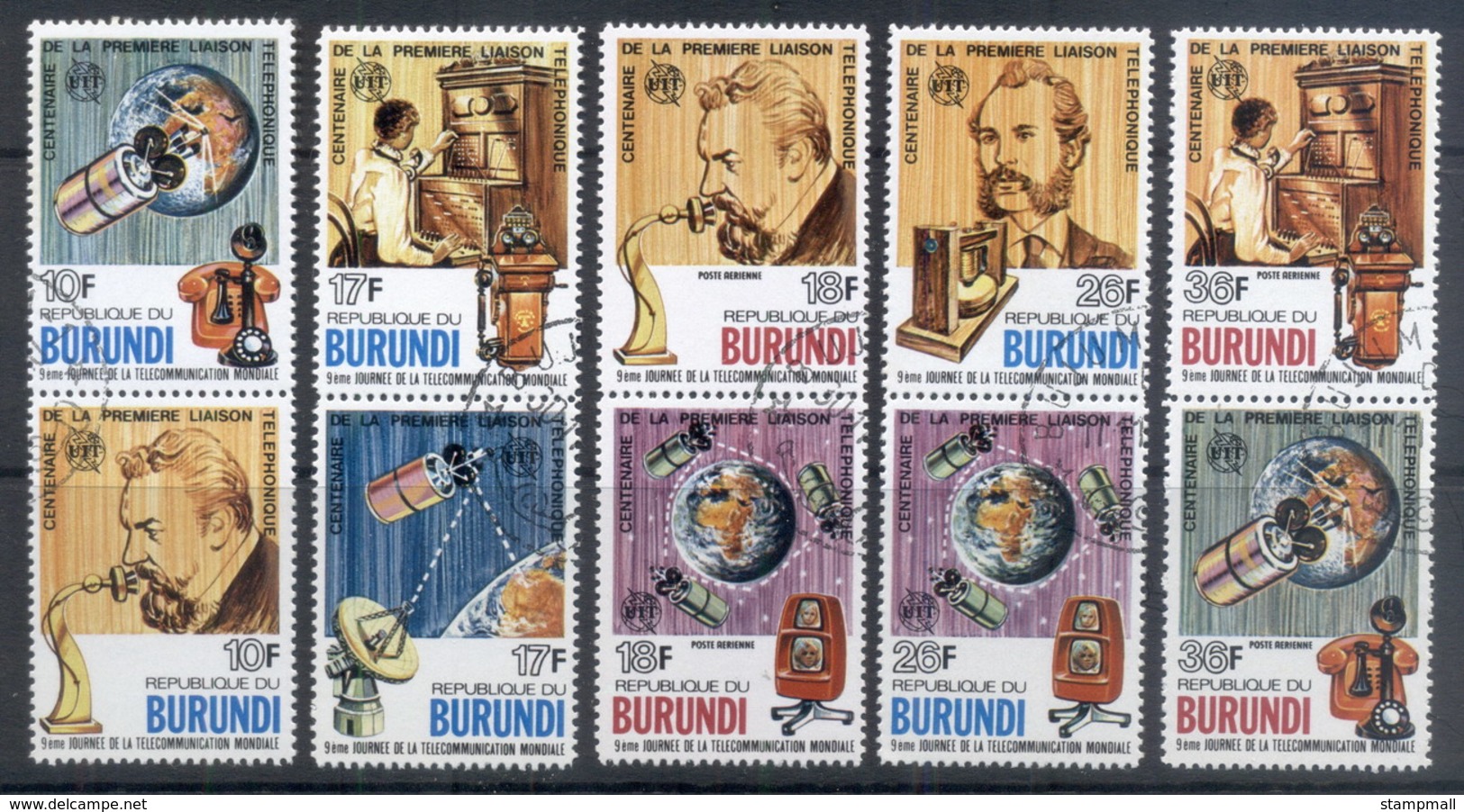 Burundi 1977 Telephone Cent, Alaxander Graham Bell Prs CTO - Other & Unclassified