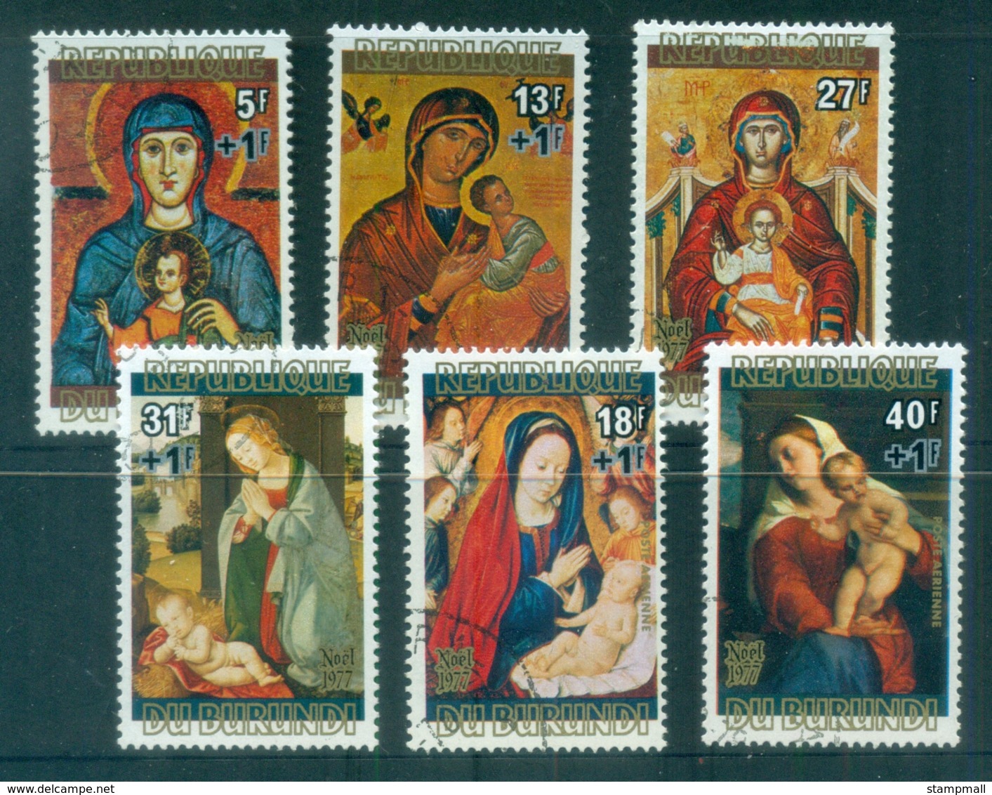 Burundi 1977 Xmas Paintings Surch CTO - Other & Unclassified