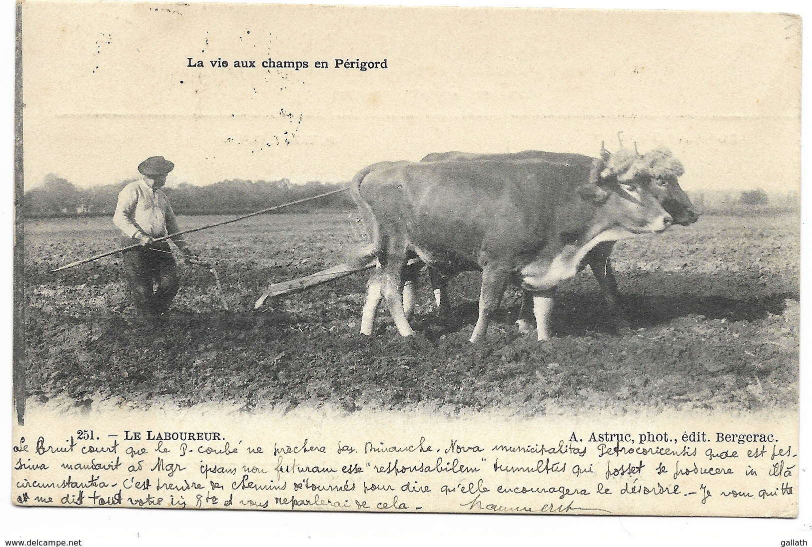 24-LA VIE AUX CHAMPS EN PERIGORD-Le Laboureur... 1904  Animé - Autres & Non Classés