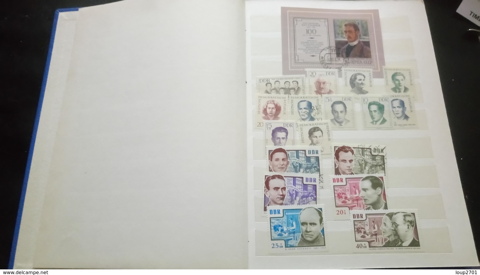 F01034 ALBUM TIMBRES DDR + DIVERS A TRIER  COTE++ POIDS 0.690KG DÉPART 10€ - Collections (with Albums)