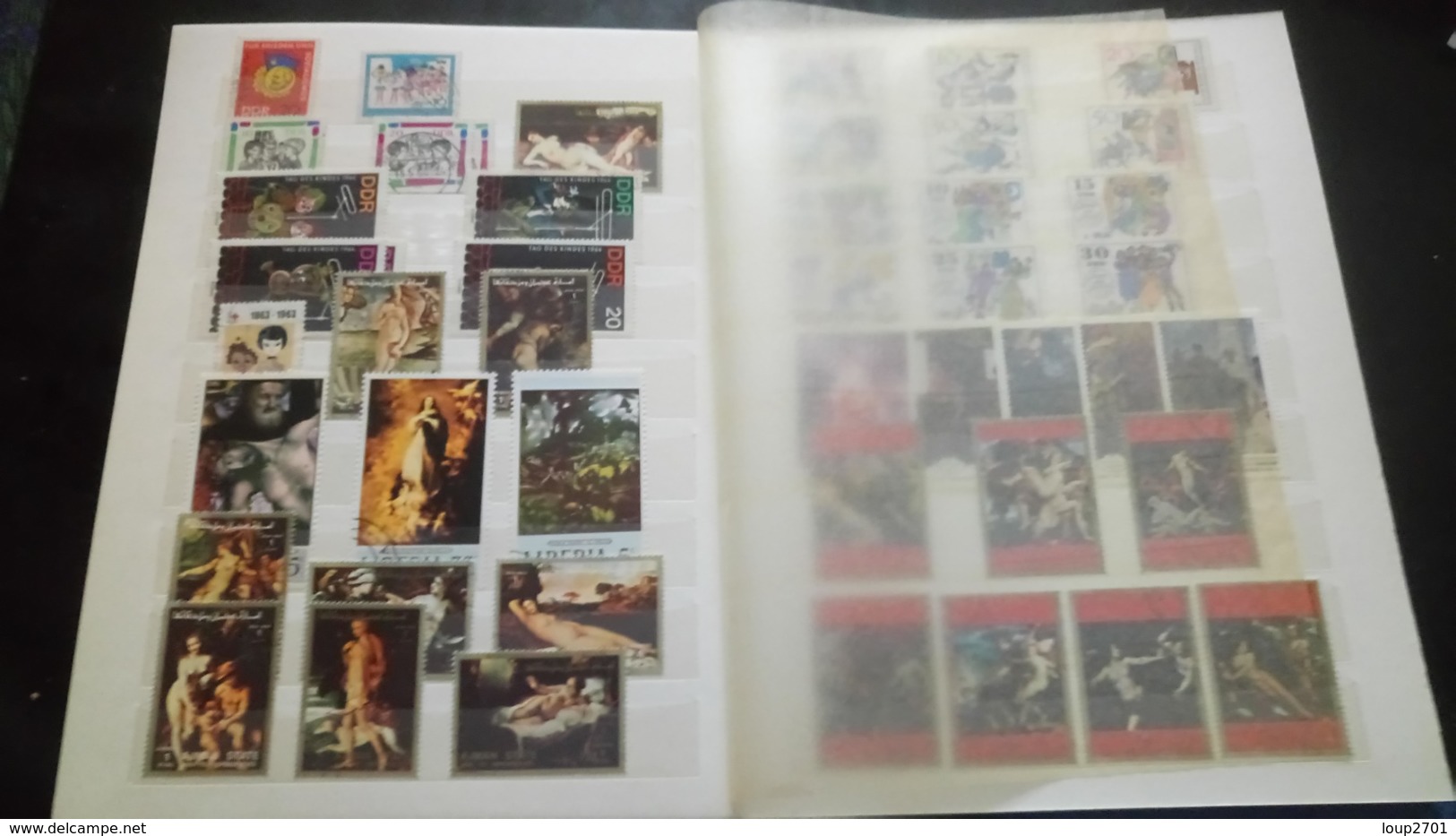 F01034 ALBUM TIMBRES DDR + DIVERS A TRIER  COTE++ POIDS 0.690KG DÉPART 10€