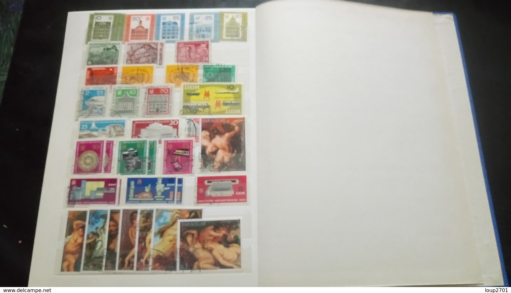 F01034 ALBUM TIMBRES DDR + DIVERS A TRIER  COTE++ POIDS 0.690KG DÉPART 10€