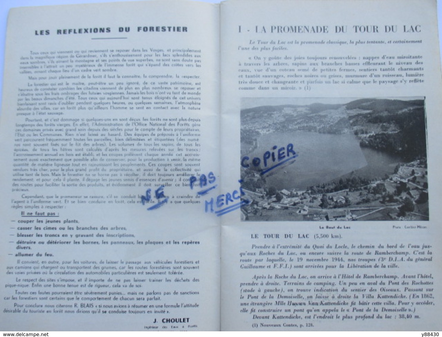 Livret Touristique Sur GERARDMER & XONRUPT LONGEMER. 88 - Promenades à Pied - Année Début 1960  - 58 Pages - 19 Photos - Dépliants Touristiques