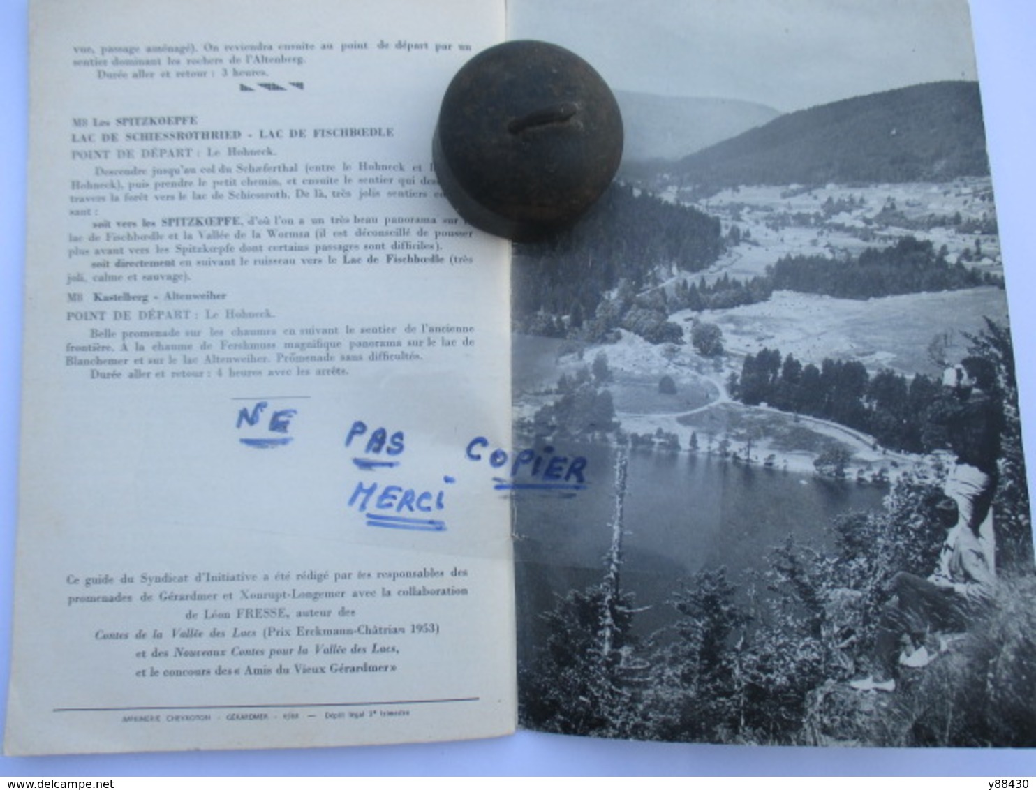 Livret Touristique sur GERARDMER & XONRUPT LONGEMER. 88 - Promenades à pied - Année début 1960  - 58 pages - 19 photos