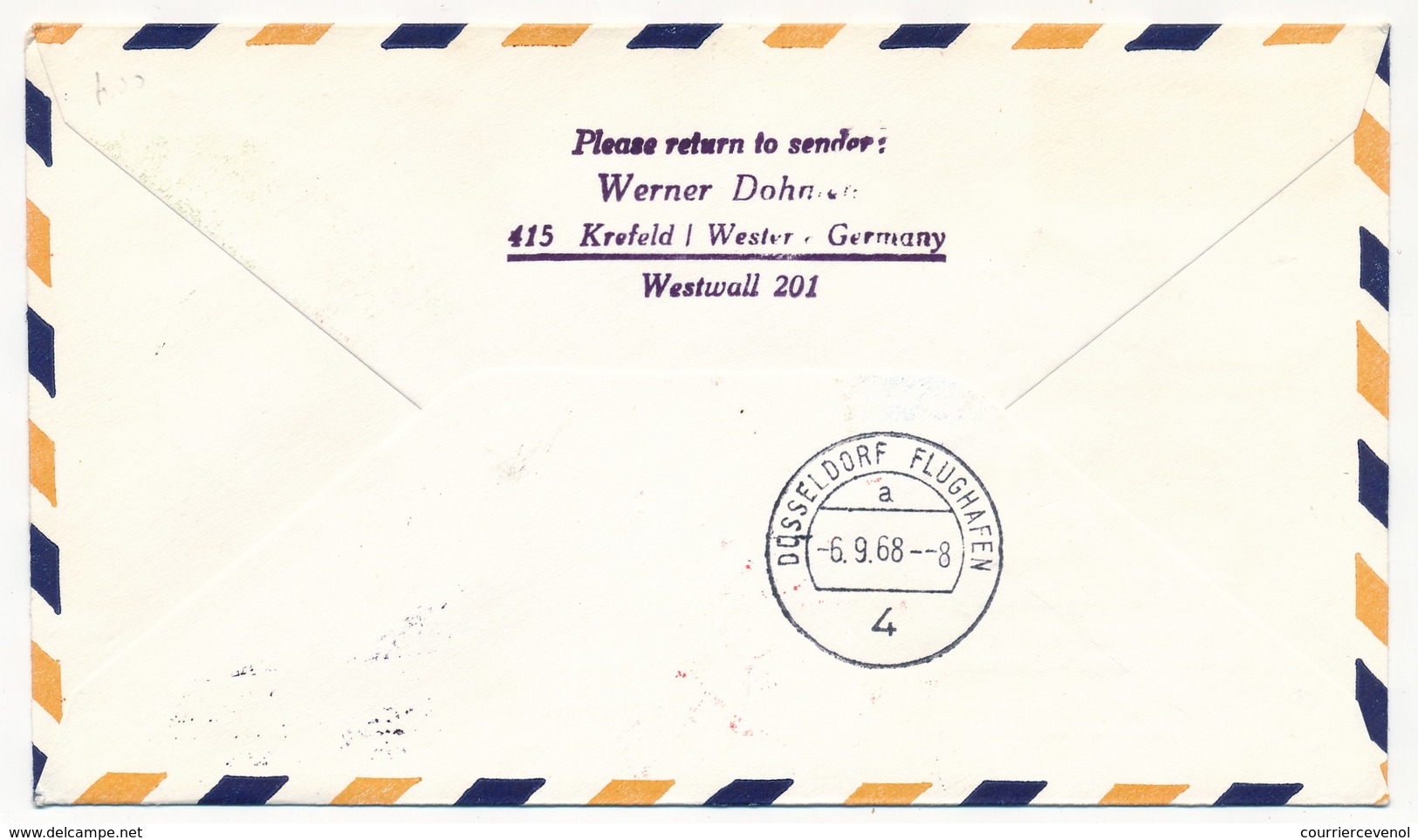 ALLEMAGNE / JAPON - Premier Vol Lufthansa DUSSELDORF - TOKYO Et Retour - Par Le Pôle - 4.9.1968 - Lettres & Documents