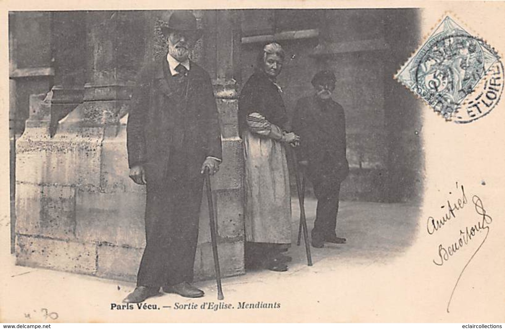 Paris     75   Paris   Vécu. Sortie D'Eglise. Mendiants     (voir Scan) - Lotti, Serie, Collezioni