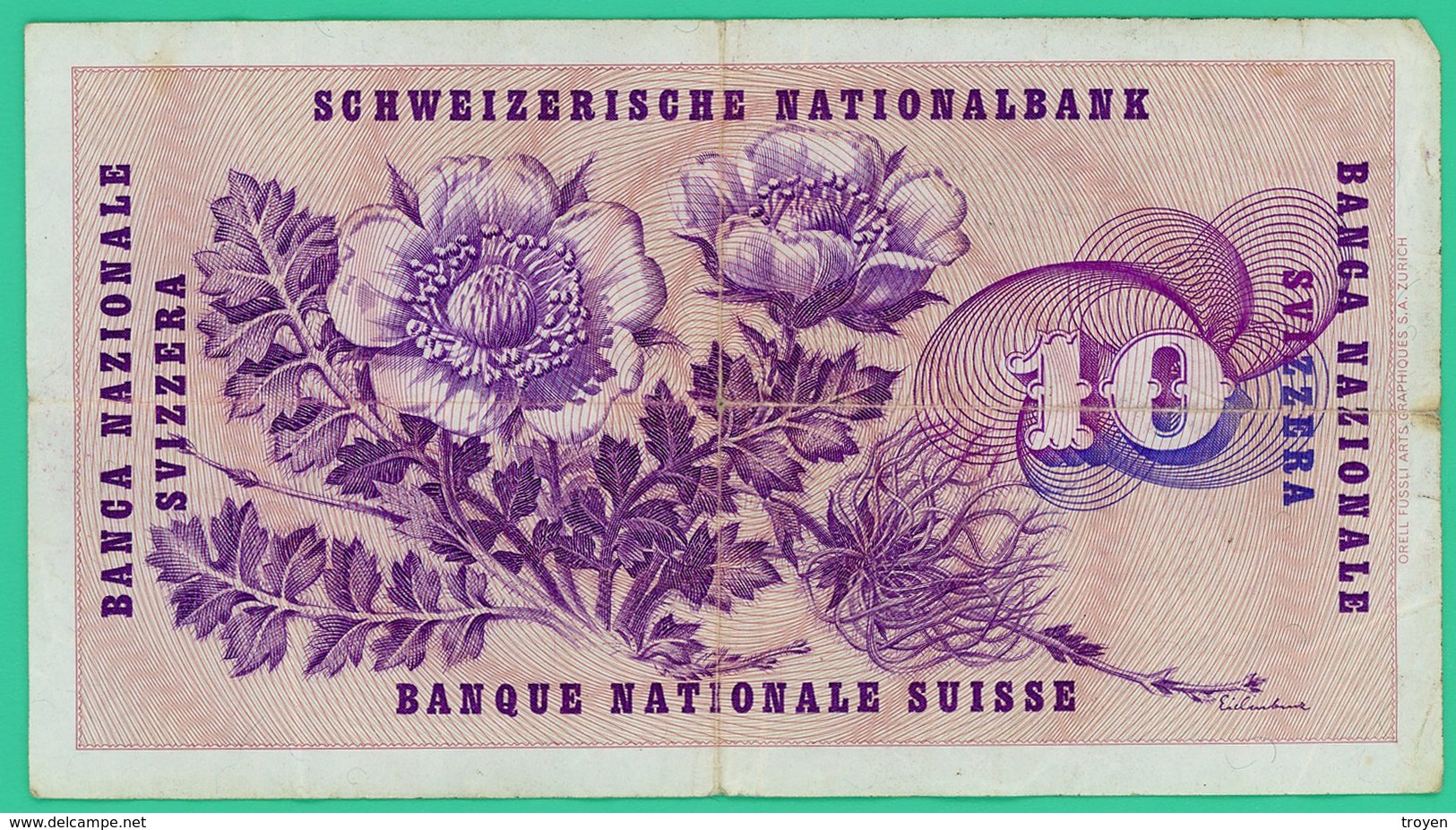 10 Francs - Suisse - N° 043084 Série 72 N  1971  - TB + - Switzerland