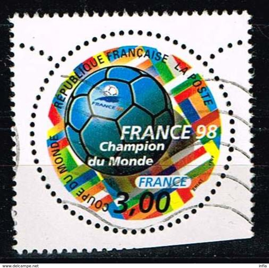 Frankreich 1998, Michel# 3309 O World Cup Football World Champion Mention France - Gebraucht