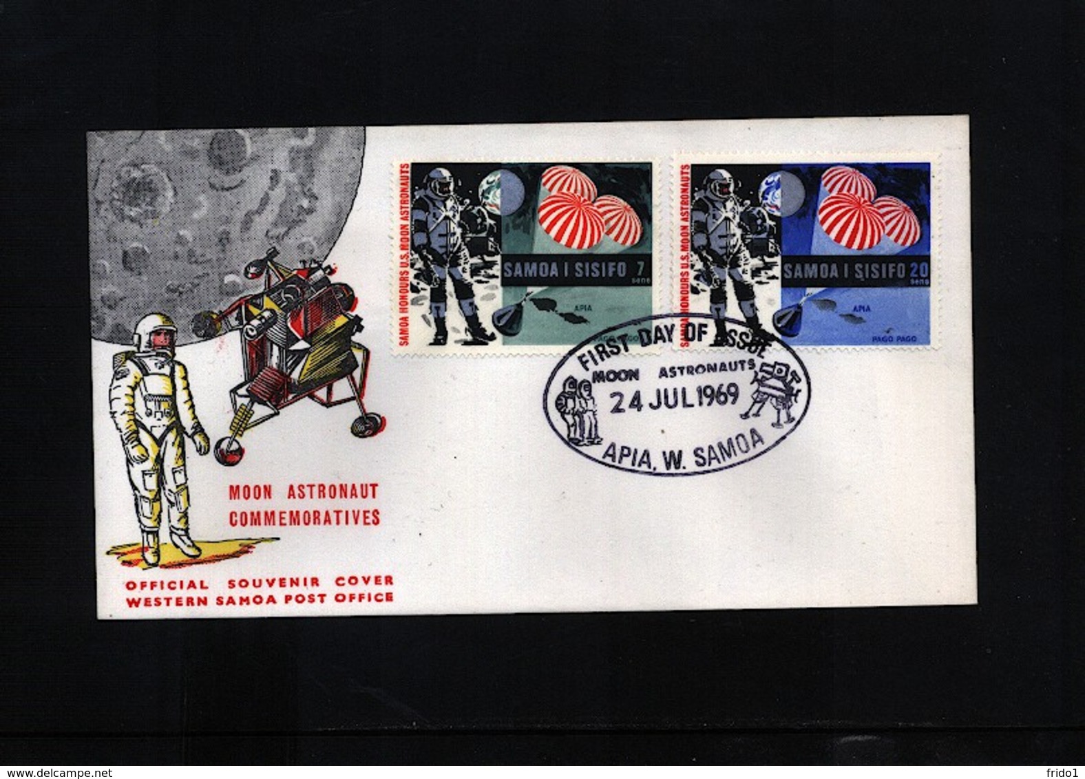 Samoa And Sisifo 1969 Moon Astronauts Interesting Cover - Oceania