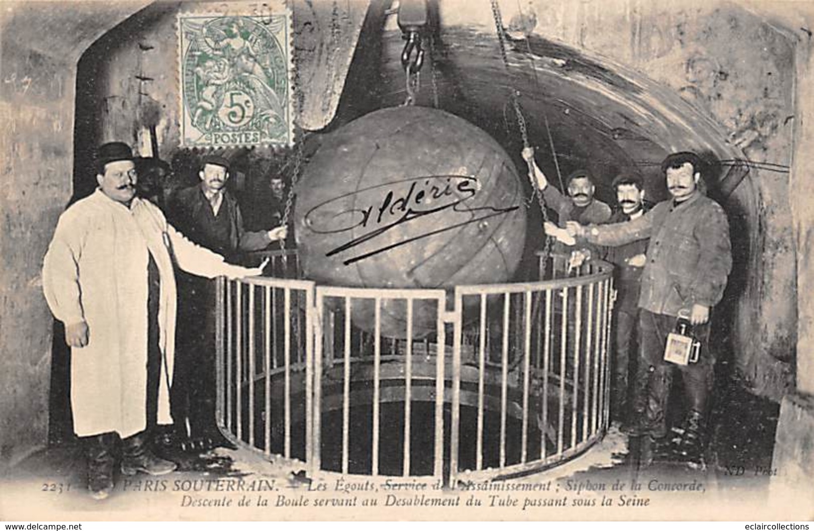 Paris     75         Paris Souterrain: Les égouts. Siphon De La Concorde.Boule Servant Au Désablement   (voir Scan) - Distretto: 01