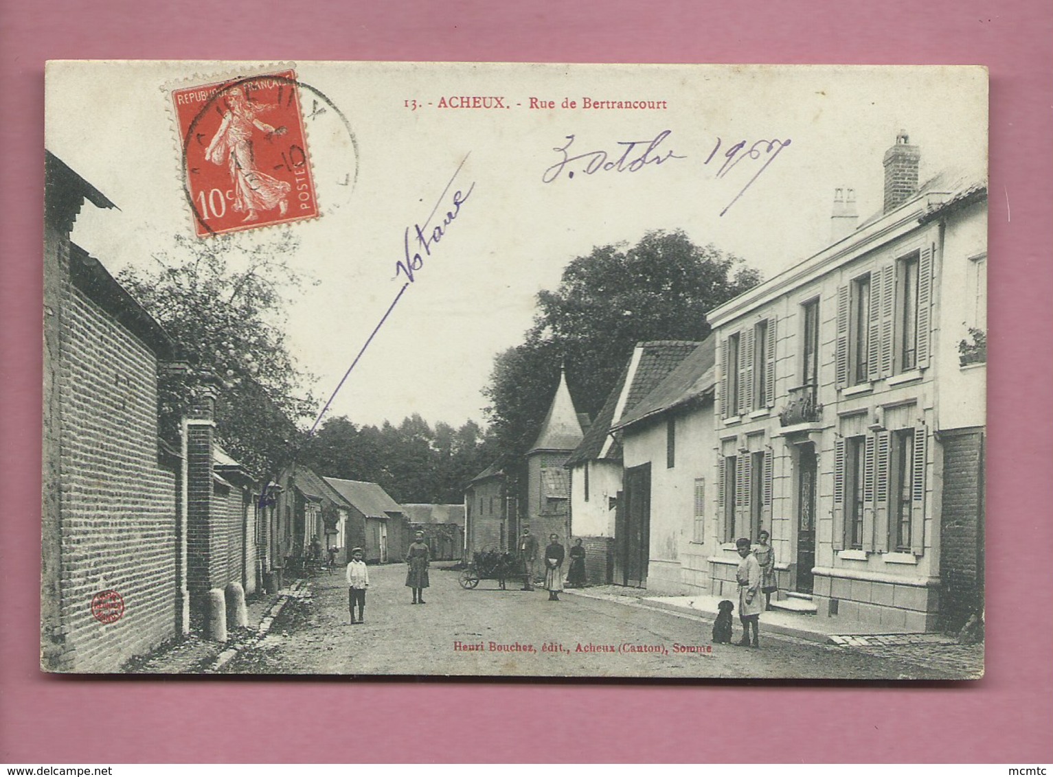 CPA -   Acheux -  Rue De Bertrancourt - Acheux En Amienois