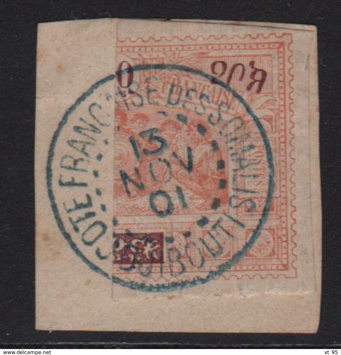 Obock - N°53a - Moitie De Timbre à 20c - Fragment - Cote 38.50€ - Oblitérés