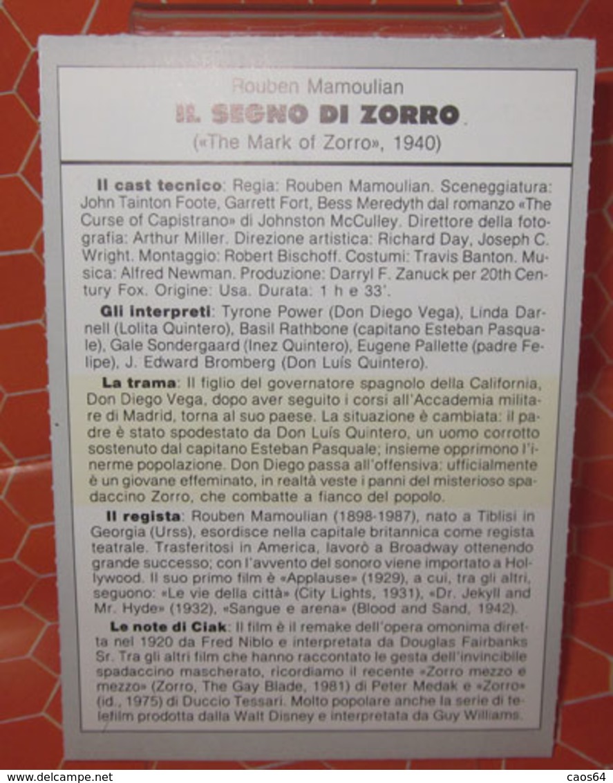 THE MARK OF ZORRO  CIAK MINI LOCANDINA - Manifesti & Poster