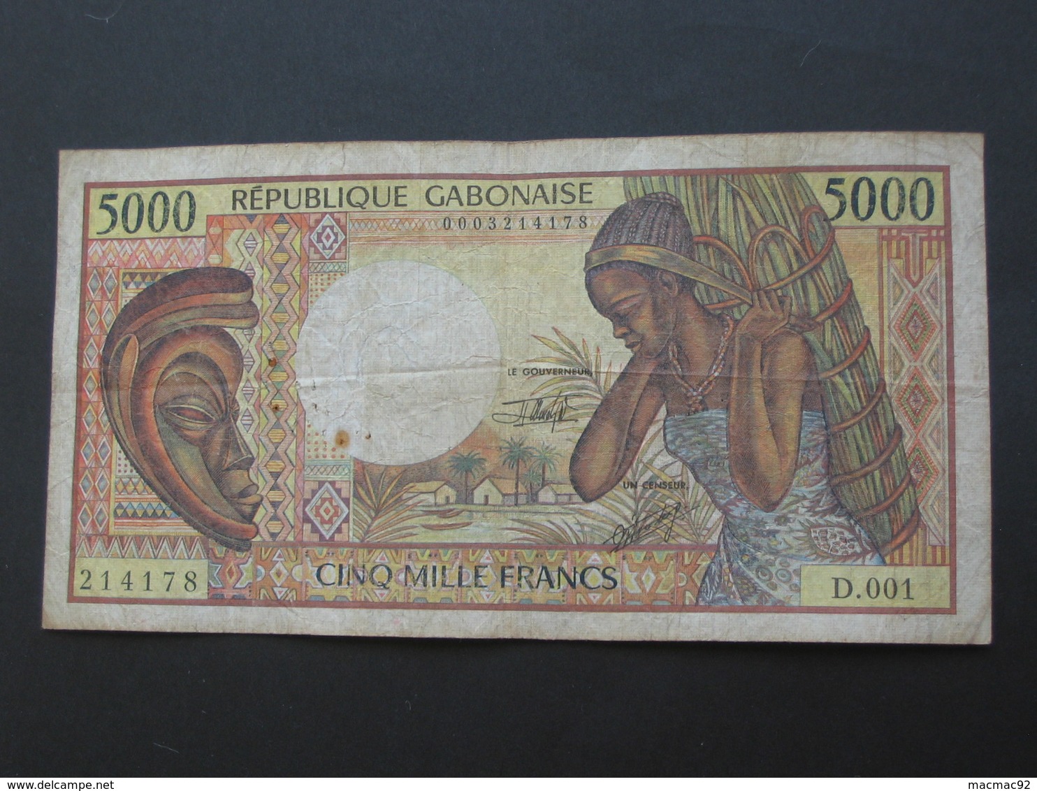 5000 CINQ  Mille Francs (sans Date)  - GABON - République GABONAISE  **** EN ACHAT IMMEDIAT **** - Gabon