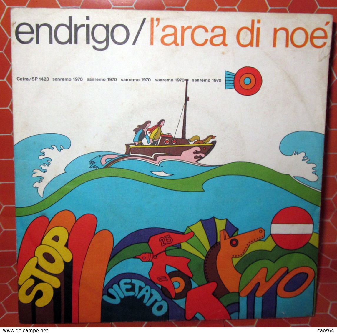 SERGIO ENDRIGO L'ARCA DI NOE'  COVER NO VINYL 45 GIRI - 7" - Accessoires, Pochettes & Cartons