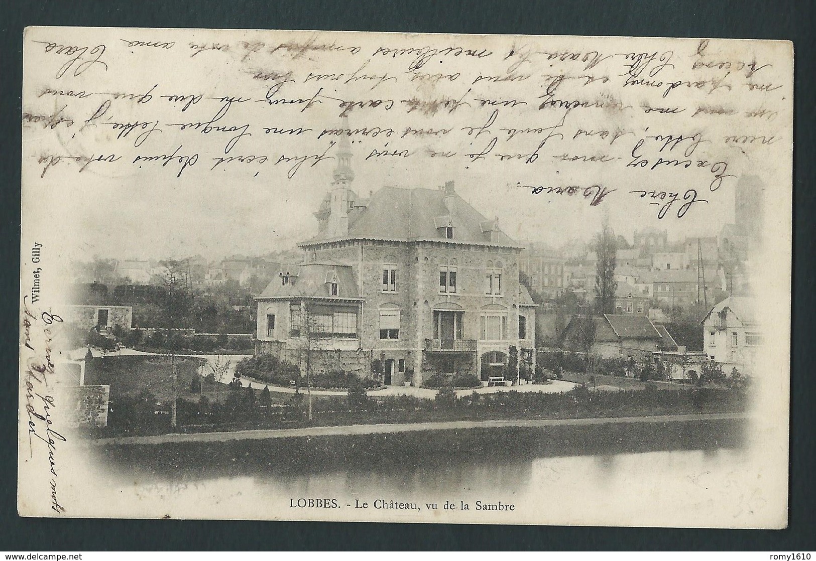 LOBBES.  Le Château Vu De La Sambre. 1903.  2 Scans. - Lobbes