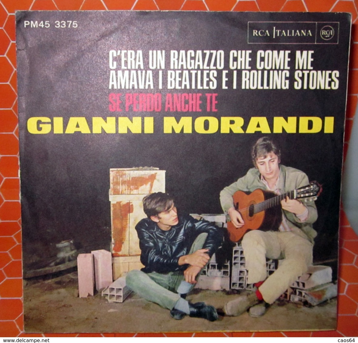 GIANNI MORANDI C'ERA UN RAGAZZO CHE COME ME AMAVA I BEATLES E I ROLLING STONES   COVER NO VINYL 45 GIRI - 7" - Accessories & Sleeves